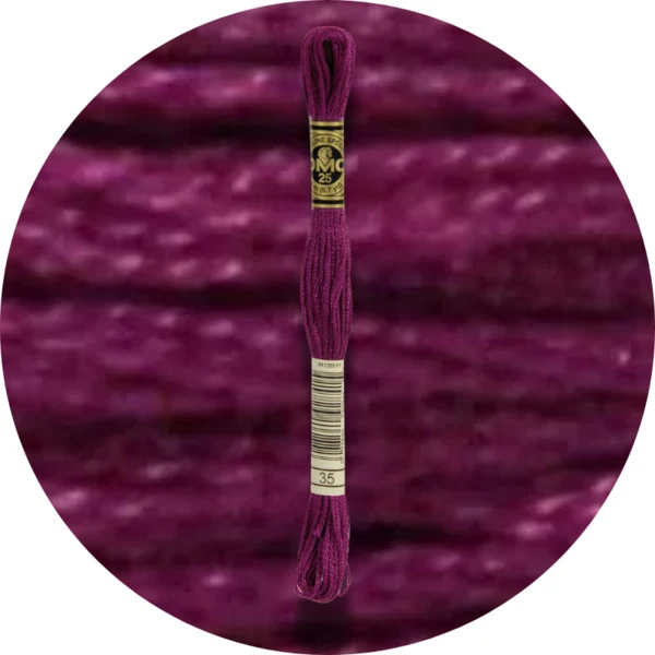 DMC Mouliné Spécial 25 Broderigarn, Ensfarvet, Blå/Lilla nuancer